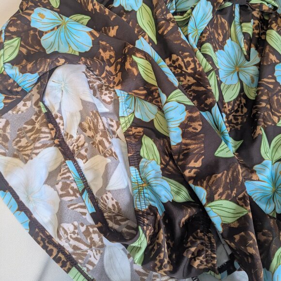 Blair Blue and Brown Floral One Piece Swimsuit - Picture 3 of 6